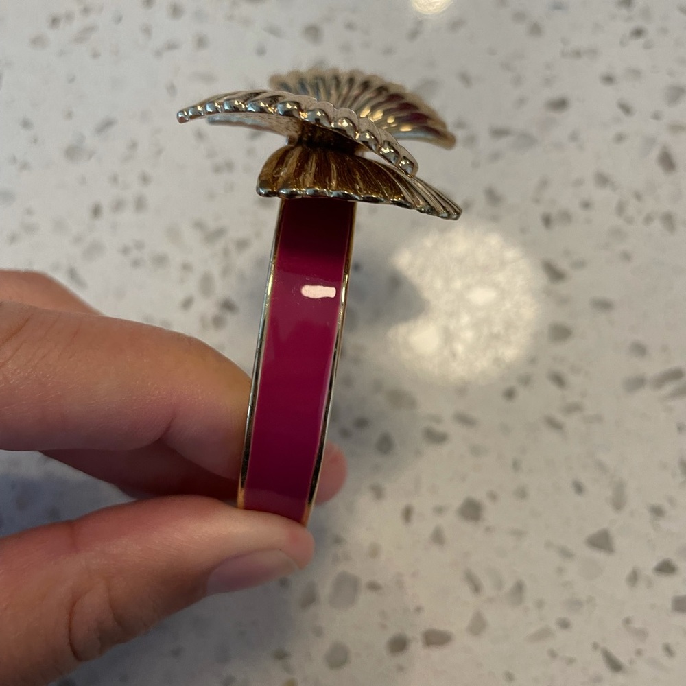 Lilly Pulitzer Pink Bow Gold Tone Cuff Bracelet - Picture 3 of 7